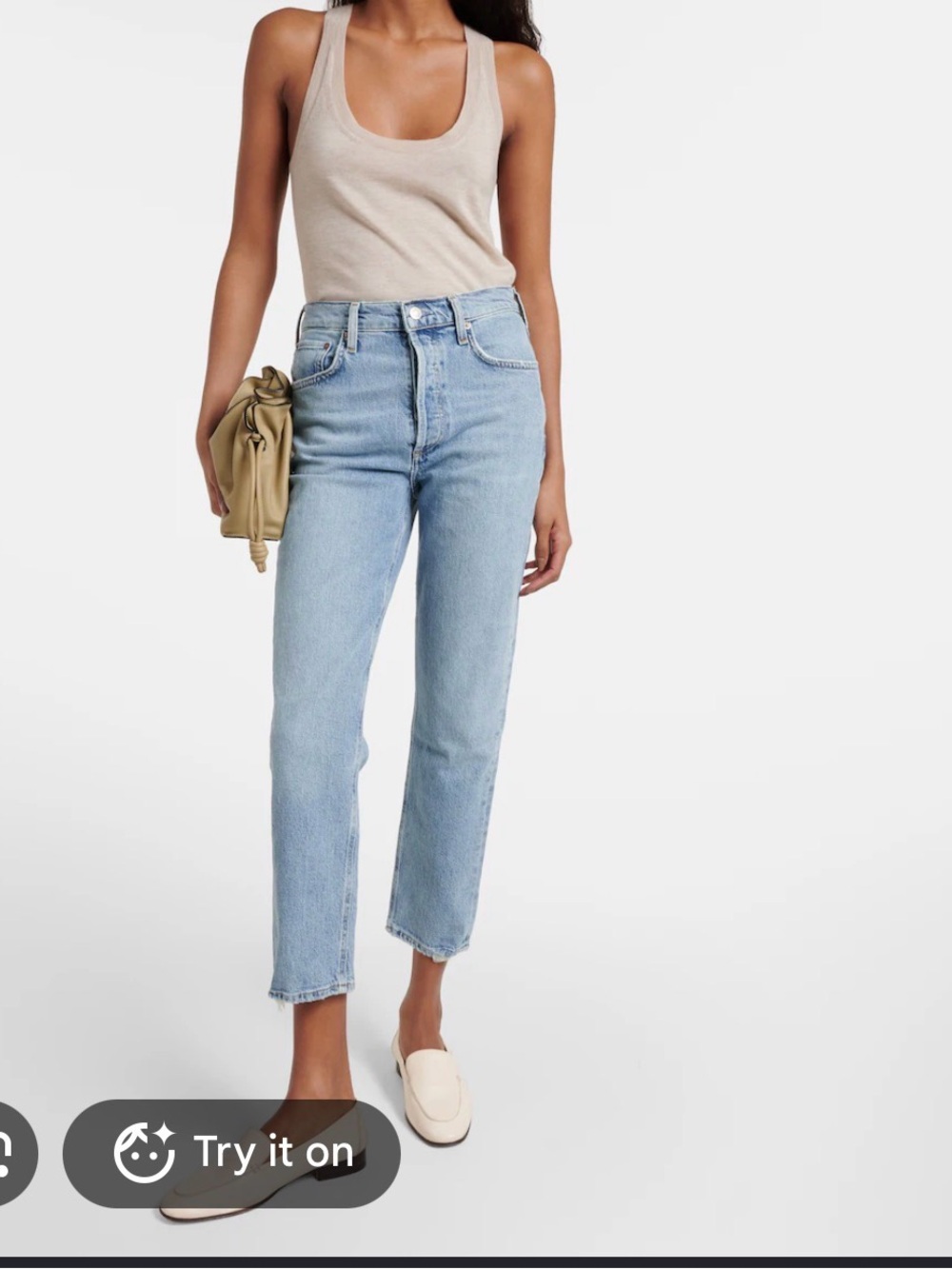 Agolde Riley Blue Ankle Straight Jeans
